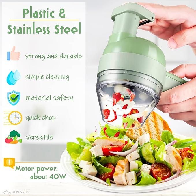 4-in-1 Electric Vegetable Cutter, Slicer, Grater, Chopper - Prime Avenue