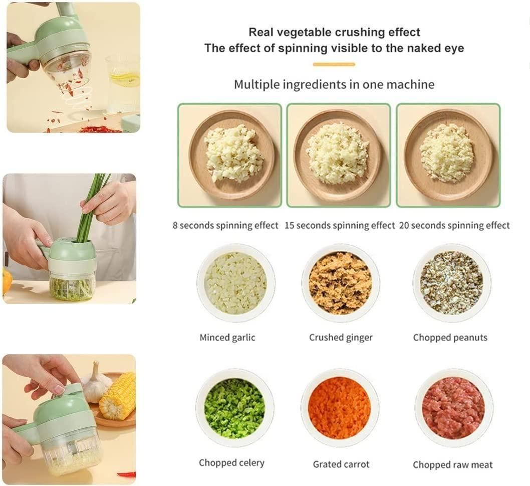 4-in-1 Electric Vegetable Cutter, Slicer, Grater, Chopper - Prime Avenue