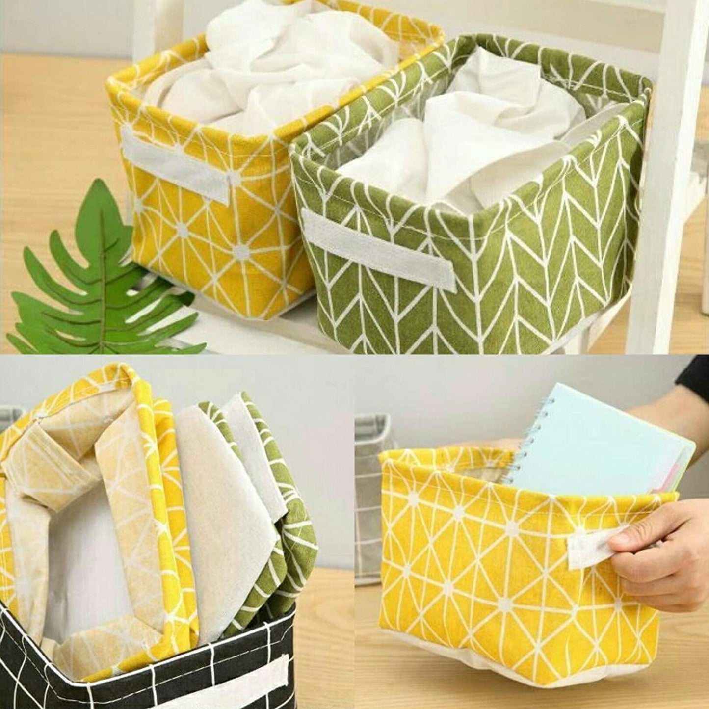 Canvas Fabric Basket with Handle - Prime Avenue