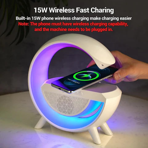 G-Shape LED Wireless Charging Speaker Lamp - Prime Avenue