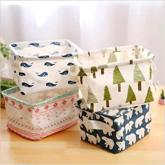 Canvas Fabric Basket with Handle - Prime Avenue
